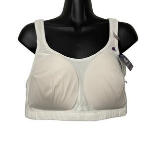Champion Womens Sports Bra Size 42C White U Plus Wirefree B2399 Moisture Wicking